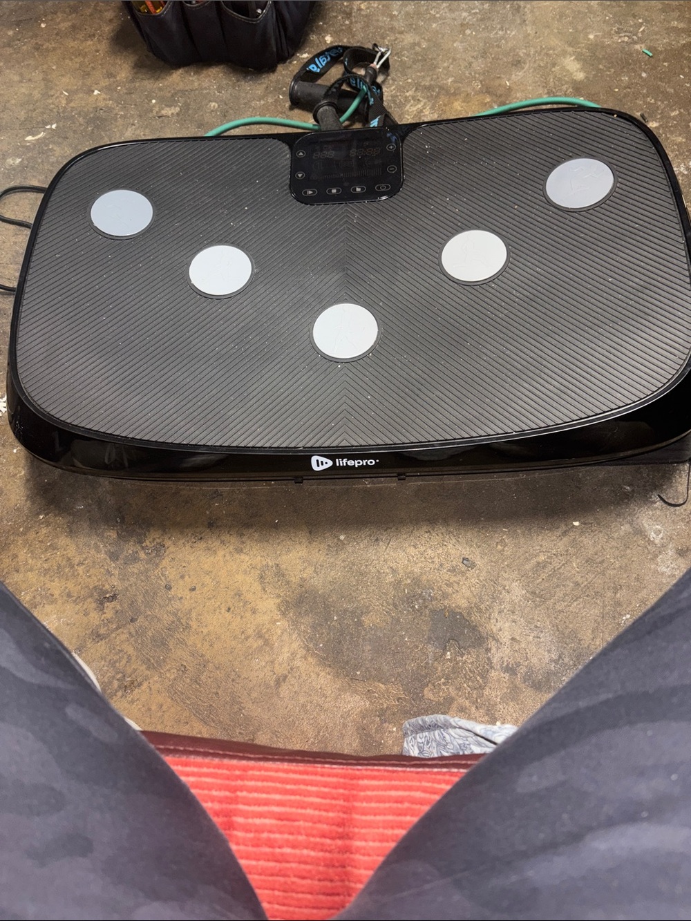 LifePro Black Vibration Platform with Gray Foot Pads